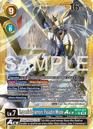 Imperialdramon: Paladin Mode ACE (Gold Border) — Advanced Booster Digimon Generation
