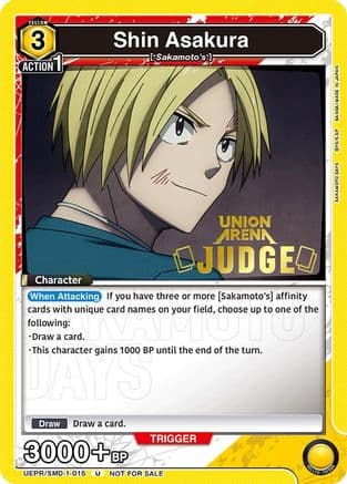 Shin Asakura (015) (Judge) — Union Arena Promotion Cards