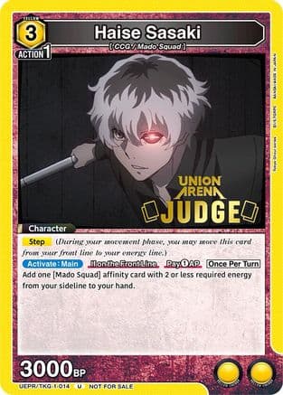 Haise Sasaki (014) (Judge) — Union Arena Promotion Cards