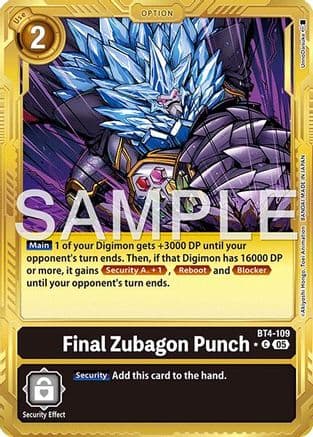 Final Zubagon Punch (Gold Border) — Advanced Booster Digimon Generation