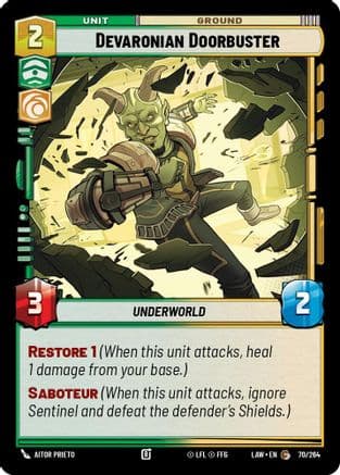 Devaronian Doorbuster — A Lawless Time Star Wars: Unlimited card by Aitor Prieto