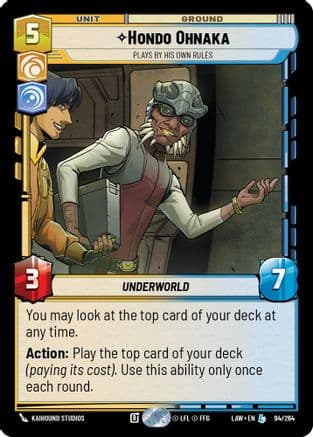 Hondo Ohnaka - Plays By His Own Rules — A Lawless Time Star Wars: Unlimited card by Kaihound Studios