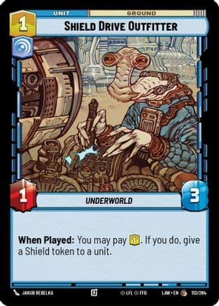 Shield Drive Outfitter — A Lawless Time Star Wars: Unlimited card by Jakub Rebelka
