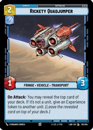 Rickety Quadjumper — A Lawless Time Star Wars: Unlimited card by Fernando Correa