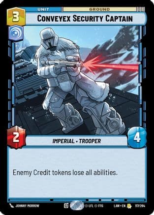 Conveyex Security Captain — A Lawless Time Star Wars: Unlimited card by Johnny Morrow