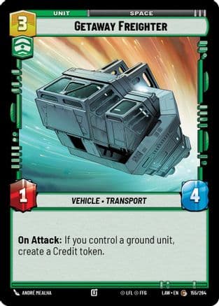 Getaway Freighter — A Lawless Time Star Wars: Unlimited card by André Mealha