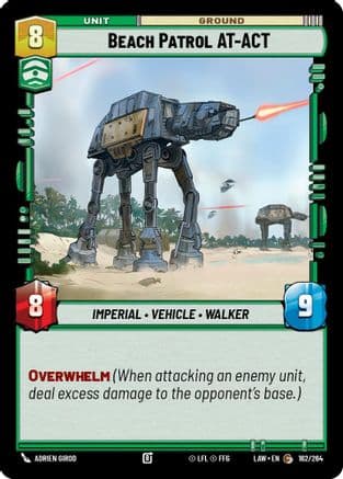 Beach Patrol AT-ACT — A Lawless Time Star Wars: Unlimited card by Adrien Girod
