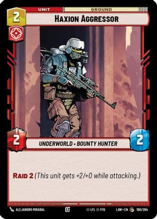 Haxion Aggressor — A Lawless Time Star Wars: Unlimited card by Alejandro Mirabal