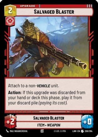 Salvaged Blaster — A Lawless Time Star Wars: Unlimited card by Mali Vasanserekul
