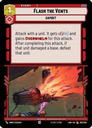 Flash the Vents — A Lawless Time Star Wars: Unlimited card by Marc Escachx