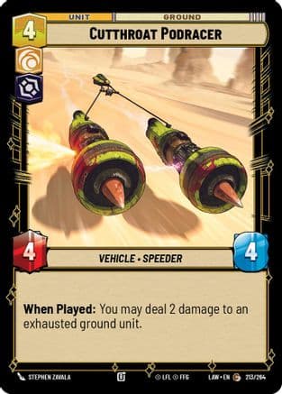 Cutthroat Podracer — A Lawless Time Star Wars: Unlimited card by Stephen Zavala