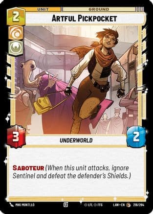 Artful Pickpocket — A Lawless Time Star Wars: Unlimited card by Miki Montlló