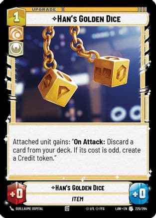 Han's Golden Dice — A Lawless Time Star Wars: Unlimited card by Guillaume Ospital