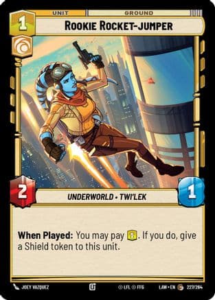 Rookie Rocket-jumper — A Lawless Time Star Wars: Unlimited card by Joey Vazquez