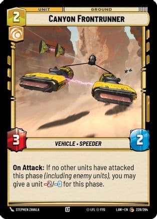 Canyon Frontrunner — A Lawless Time Star Wars: Unlimited card by Stephen Zavala