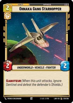 Ohnaka Gang Starhopper — A Lawless Time Star Wars: Unlimited card by French Carlomagno