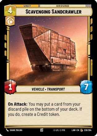 Scavenging Sandcrawler — A Lawless Time Star Wars: Unlimited card by Shane Molina