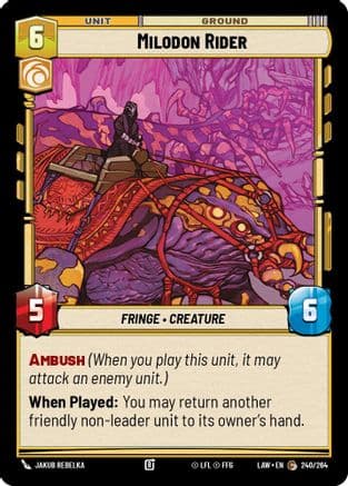 Milodon Rider — A Lawless Time Star Wars: Unlimited card by Jakub Rebelka