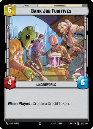 Bank Job Fugitives — A Lawless Time Star Wars: Unlimited card by Ario Murti