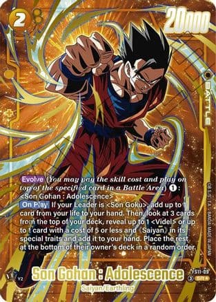 Son Gohan : Adolescence - FS11-09 (Gold) — Starter Deck EX: The Phase of Evolution