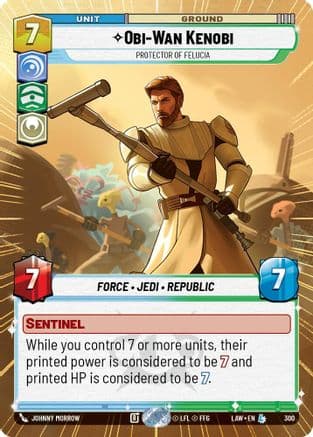 Obi-Wan Kenobi - Protector of Felucia (Hyperspace) — A Lawless Time Star Wars: Unlimited card by Johnny Morrow