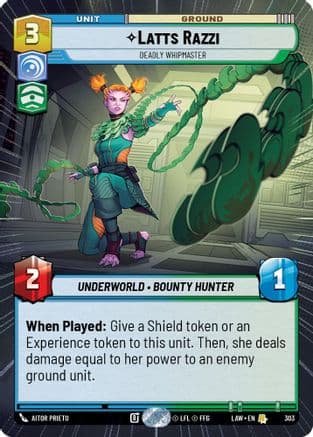 Latts Razzi - Deadly Whipmaster (Hyperspace) — A Lawless Time Star Wars: Unlimited card by Aitor Prieto