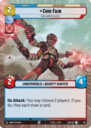 Chio Fain - Four-Armed Slicer (Hyperspace) — A Lawless Time Star Wars: Unlimited card by Marc Escachx