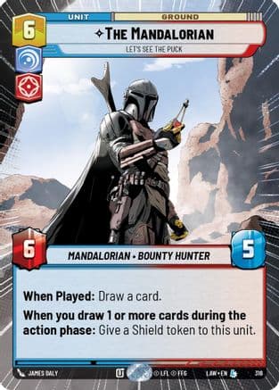 The Mandalorian - Let's See The Puck (Hyperspace) — A Lawless Time Star Wars: Unlimited card by James Daly