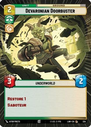Devaronian Doorbuster (Hyperspace) — A Lawless Time Star Wars: Unlimited card by Aitor Prieto