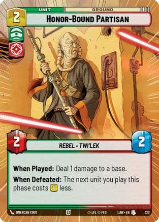 Honor-Bound Partisan (Hyperspace) — A Lawless Time Star Wars: Unlimited card by Omercan Cirit