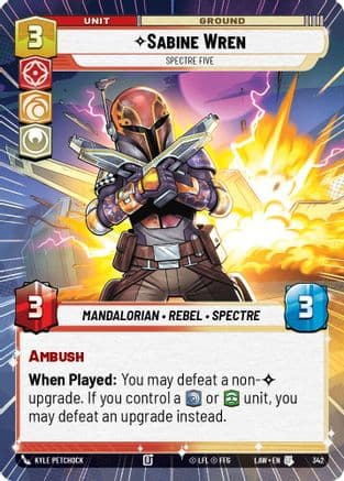 Sabine Wren - Spectre Five (Hyperspace) — A Lawless Time Star Wars: Unlimited card by Kyle Petchock