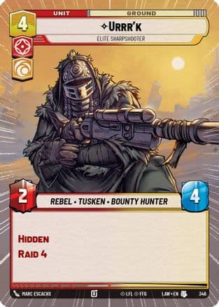 Urrr'k - Elite Sharpshooter (Hyperspace) — A Lawless Time Star Wars: Unlimited card by Marc Escachx