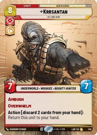 Krrsantan - Hit and Run (Hyperspace) — A Lawless Time Star Wars: Unlimited card by Kaihound Studios