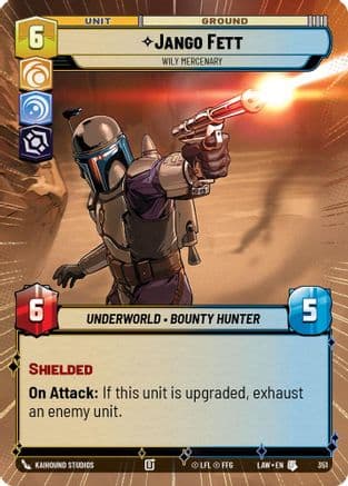Jango Fett - Wily Mercenary (Hyperspace) — A Lawless Time Star Wars: Unlimited card by Kaihound Studios