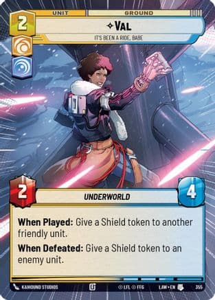 Val - It's Been a Ride, Babe (Hyperspace) — A Lawless Time Star Wars: Unlimited card by Kaihound Studios
