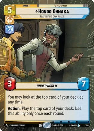 Hondo Ohnaka - Plays By His Own Rules (Hyperspace) — A Lawless Time Star Wars: Unlimited card by Kaihound Studios
