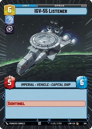 IGV-55 Listener (Hyperspace) — A Lawless Time Star Wars: Unlimited card by Francois Cannels