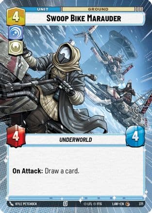 Swoop Bike Marauder (Hyperspace) — A Lawless Time Star Wars: Unlimited card by Kyle Petchock
