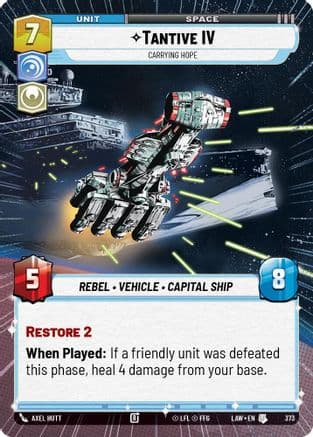 Tantive IV - Carrying Hope (Hyperspace) — A Lawless Time Star Wars: Unlimited card by Axel Hutt