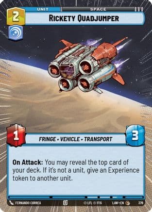 Rickety Quadjumper (Hyperspace) — A Lawless Time Star Wars: Unlimited card by Fernando Correa