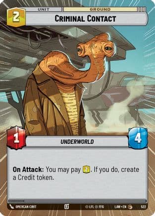 Criminal Contact (Hyperspace) — A Lawless Time Star Wars: Unlimited card by Omercan Cirit