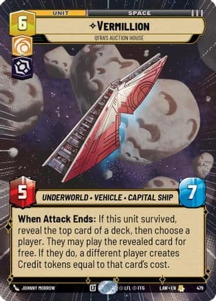 Vermillion - Qi'Ra's Auction House (Hyperspace) — A Lawless Time Star Wars: Unlimited card by Johnny Morrow