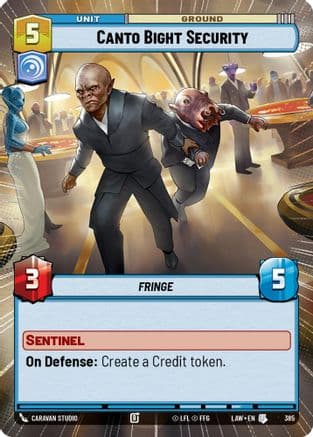 Canto Bight Security (Hyperspace) — A Lawless Time Star Wars: Unlimited card by Caravan Studio
