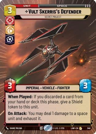 Vult Skerris's Defender - Secret Project (Hyperspace) — A Lawless Time Star Wars: Unlimited card by Shane Molina