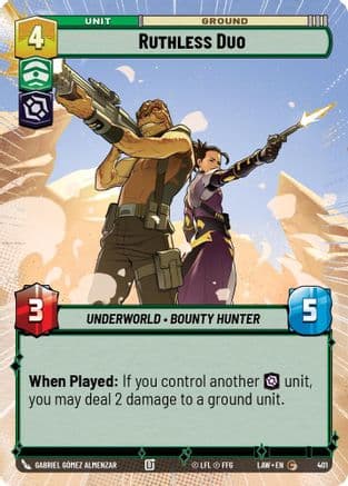 Ruthless Duo (Hyperspace) — A Lawless Time Star Wars: Unlimited card by Gabriel Gómez Almenzar