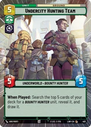 Undercity Hunting Team (Hyperspace) — A Lawless Time Star Wars: Unlimited card by Ario Murti
