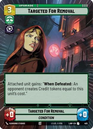 Targeted for Removal (Hyperspace) — A Lawless Time Star Wars: Unlimited card by Kaihound Studios