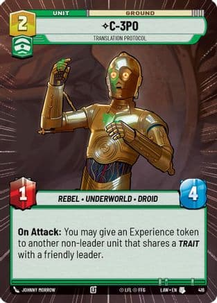 C-3PO - Translation Protocol (Hyperspace) — A Lawless Time Star Wars: Unlimited card by Johnny Morrow