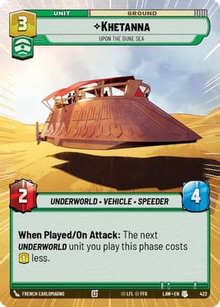 Khetanna - Upon the Dune Sea (Hyperspace) — A Lawless Time Star Wars: Unlimited card by French Carlomagno