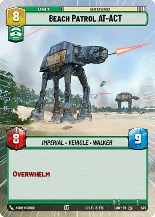 Beach Patrol AT-ACT (Hyperspace) — A Lawless Time Star Wars: Unlimited card by Adrien Girod